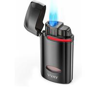 Briquet Tempete Gaz Rechargeable, 3 Jet Flammes (Gaz Non Inclus)