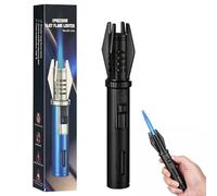 Briquet Tempete Gaz Rechargeable, Jet Flamme Briquet à Gaz, pour Camping en Plein Air, Barbecue, Cuisine, Cadeaux pour Hommes (Vendu sans Gaz Butane)