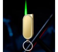 Briquet torche butane avec porte-clés, mini briquet rétro, briquet coupe-vent à flamme verte, flamme réglable, briquet à gaz butane rechargeable, briquet portable en métal, cadeau for petit ami mari p