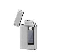 Briquet Torche Coupe-Vent Flamme Réglable Design Classique Flip Top Portable pour Camping et Feux de Bonus, Construction Métallique (Carburant Non Inclus)