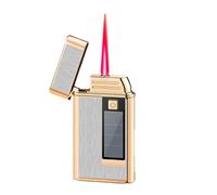 Briquet Torche Coupe-Vent Flamme Réglable Design Classique Flip Top Portable pour Camping et Feux de Bonus, Construction Métallique (Carburant Non Inclus)