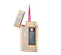 Briquet Torche Coupe-Vent Flamme Réglable Design Classique Flip Top Portable pour Camping et Feux de Bonus, Construction Métallique (Carburant Non Inclus)