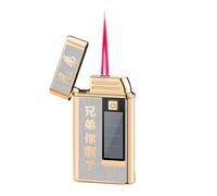 Briquet Torche Coupe-Vent Flamme Réglable Design Classique Flip Top Portable pour Camping et Feux de Bonus, Construction Métallique (Carburant Non Inclus)