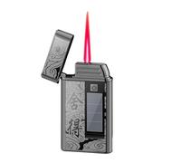 Briquet Torche Coupe-Vent Flamme Réglable Design Classique Flip Top Portable pour Camping et Feux de Bonus, Construction Métallique (Carburant Non Inclus)
