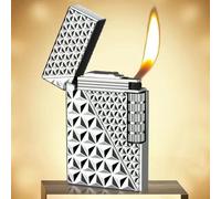 Briquet torche coupe-vent réglable à flamme douce, briquet de luxe haut de gamme for homme, allumage par glissière latérale, gaz butane rechargeable, élégant, adapté aux bougies, cigarettes, cigares,