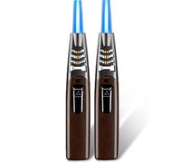 Briquet Torche Electrique Double Arc Briquet Rechargeable Coupe-Vent avec Flamme Réglable, Idéal pour Cuisine, Feu de Camp, Bougies