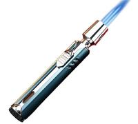 Briquet Torche Solaire en métal, Portable et Coupe-Vent, Triple Flamme, Flamme réglable, idéal for Le Camping, Les Bougies et Les Cadeaux d'extérieur(Green)