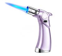 Briquet Torche Triple Jet Coupe-Vent, Rechargeable avec Verrouillage de sécurité réglable | Briquet en métal Multifonctionnel for Le Camping, EDC et la Survie en Plein air(Purple2)