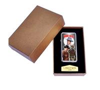 Briquet USB rechargeable en métal argenté avec inscription « J Wayne »