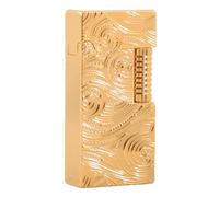 Briquet Vintage en Laiton avec Flamme Douce, Design à Rabat et allumage latéral, adapté aux réunions d'affaires, aux Cadeaux de Luxe et aux Collections.(Gold)