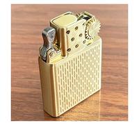Briquet Vintage en métal Rechargeable avec Insert de Briquet Liquide Coupe-Vent avec Fente dorée et Flamme Douce for Briquet Classique à Rabat