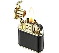Briquet VVAY à essence, briquet vintage en cuir de tranchée pour homme (vendu sans essence)