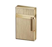 Briquet YZMOU Dupont en métal au butane, briquet classique à flamme douce avec couvercle rabattable, allumage par poulie latérale, rechargeable, taille de flamme réglable, idéal for l'extérieur, colle
