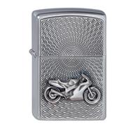 Zippo Briquet Tempête Moto 2000225 Original chromé brossé Rechargeable