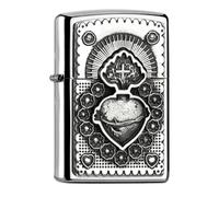 Briquet Zippo Le Sacré Cœur Mexicain Heart Briquet tempête chrome