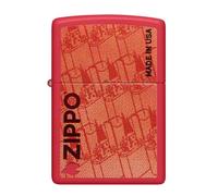 Briquet Zippo Made in USA Rouge Mat Motif Texturé
