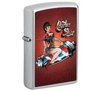 Briquet Zippo original - Barber Shop Pin Up - Chrome avec impression