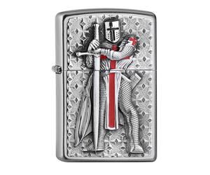 Briquet Zippo Templer II chevalier chrome avec plaque briquet tempête essence