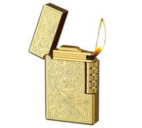 Briquets à Flamme Douce Tradition Briquet au Butane Briquet en métal, briquets Rechargeables for Allume-Cigare/Cigare(D)