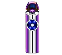 Briquets électriques fumant Briquet Coupe-Vent, Butane Rechargeable Intelligent à température constante Petit et Portable adapté aux Bougies de Camping Rechargeable USB (Violet)