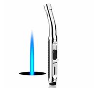 Briquets Torche, Briquet Butane de 19,1 cm de Long avec fenêtre Visible, Briquet Coupe-Vent réglable pour Bougie, Barbecue, cheminée, Camping (sans gaz)