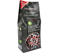 LotusGrill Superior Briquettes de charbon de bois de hêtre 3 kg - CO2 neutre - Allumage rapide - Longue durée de combustion - En charbon de bois de hêtre (jusqu'à 3 heures de plaisir au barbecue)