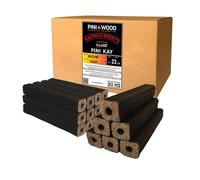 Briquettes de chêne PINI Kay de 23 cm de long carrées avec trou de tirage 30 kg de briquettes de bois dur Briquettes de bois de chauffage Chêne Cheminée Poêle Foyer Barbecue