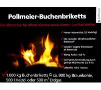 Briquettes de hêtre Pollmeier 6kg Briquettes de bois Briquettes de hêtre Bois de chauffage