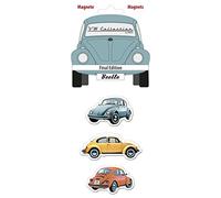 BRISA VW Collection - Aimants pour réfrigérateur, Bureau et Tableau de liège Volkswagen avec Motifs Coccinelle (Ensemble de 3/Final/Coloré)