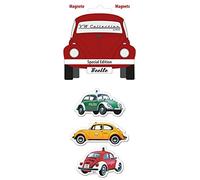 BRISA VW Collection - Aimants pour réfrigérateur, Bureau et Tableau de liège Volkswagen Coccinelle (Ensemble de 3/Véhicules Spéciaux/Coloré)