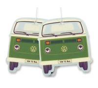 BRISA VW Collection Arbre diffuseur de parfum rafraîchissant Volkswagen pour voiture T2 Combi, vendu à l'unité (Avant du Combi/Thé Vert/Vert/Ensemble de 2)