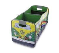 BRISA VW Collection - Boîte de rangement pliante en forme de Combi Volkswagen pour jouets, coffre, courses (Peace/Vert)