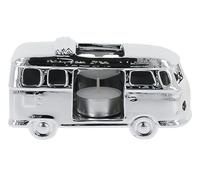 BRISA VW Collection Bougeoir pour Bougie Chauffe-Plat en Forme de Bus Volkswagen T1 Kombi en céramique pour la décoration de Table à l'échelle 1:28 (Classic Bus/Argent)