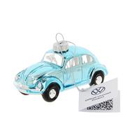 BRISA VW Collection - Coccinelle Décoration de Noël | Volkswagen Boule de Noël en Verre, Peinte à la Main, Brillante, Miniature en Coffret Cadeau, Bleu