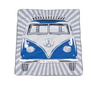 BRISA VW Collection - Couverture de Pique-Nique, Couverture de Jour, jeté Douillet Volkswagen au Design du Combi T1 (Samba Stripes/Bleu/200x150cm)
