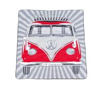 BRISA VW Collection - Couverture de Pique-Nique, Couverture de Jour, jeté Douillet Volkswagen au Design du Combi T1 (Samba Stripes/Rouge/200x150cm)
