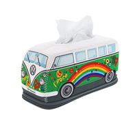 BRISA VW Collection - Distributeur de mouchoirs en néoprène Volkswagen pour cosmétiques et Serviettes en Papier Combi T1 (Peace/Vert)