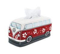 BRISA VW Collection - Distributeur de mouchoirs en néoprène Volkswagen pour cosmétiques et Serviettes en Papier Combi T1 (Hibiscus/Rouge)
