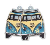 BRISA VW Collection - Distributeur de parfum rafraîchissant pour voiture Volkswagen Combi T1 Bus - Vendu à l'unité (Face du bus/Pina Colada/Turquoise/Ensemble de 2)