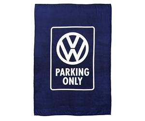 BRISA VW Collection - Plaid Polaire | Volkswagen Couverture Douce, Polaire 100 %, 150 x 200 cm, Chaude, Canapé, Lit, Camping, Parking Only/Bleu