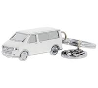 BRISA VW Collection - Porte-clés en métal 3D Volkswagen avec Anneau Porte-clés au Design du Combi T5/T6 (Classic Combi/Blanc)