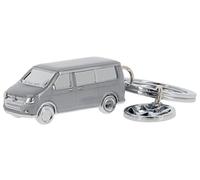 BRISA VW Collection - Porte-clés en métal 3D Volkswagen avec anneau porte-clés au design du Combi T5/T6 (Classic Combi/Gris)
