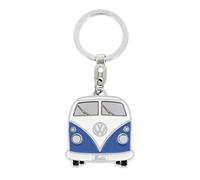 BRISA VW Collection - Porte-clés en métal émaillé Volkswagen - Accessoire de trousseau avec anneau - Porte-clés au design du Combi T1 (Avant/Bleu)