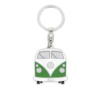 BRISA VW Collection - Porte-clés en métal émaillé Volkswagen - Accessoire de trousseau avec anneau - Porte-clés au design du Combi T1 (Avant/Vert)