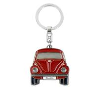 BRISA VW Collection - Porte-clés en métal émaillé Volkswagen avec anneau, accessoire de porte-clés au design Coccinelle/Beetle (Avant/Rouge)