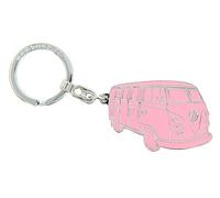 BRISA VW Collection - Porte-clés en métal Volkswagen - Accessoire de trousseau avec anneau - Porte-clés au design du Combi T1 (Silhouette/Rose)