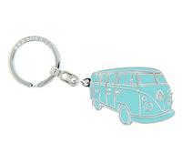 BRISA VW Collection - Porte-clés en métal Volkswagen - Accessoire de trousseau avec anneau - Porte-clés au design du Combi T1 (Silhouette/Turquoise)