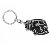 BRISA VW Collection - Porte-clés en métal Volkswagen - Accessoire de trousseau avec anneau - Porte-clés au design du Combi T1 (Silhouette/Noir)