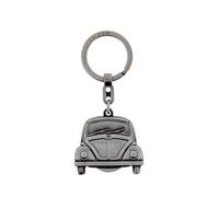 BRISA VW Collection - Porte-clés en métal Volkswagen avec anneau et jeton de chariot, accessoire de porte-clés Coccinelle/Beetle (Beetle/Argent antique)
