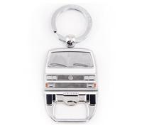 BRISA VW Collection - Porteclés anneau Volkswagen avec accessoire porteclés et ouvrebouteille au design du Combi T3 (Face du Combi/Blanc)